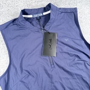 Bad Birdie Women's Blade Dark Blue Sleeveless 1/4 Zip Golf Shirt Size M NWT